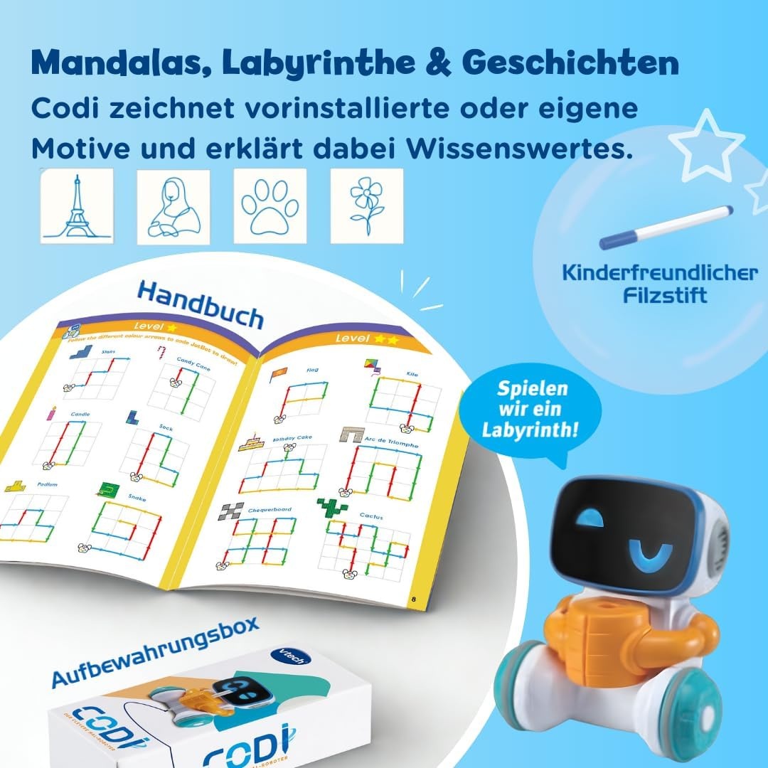 VTECH 80-553704 Codi, de slimme schilderrobot speelgoed, meerkleurig