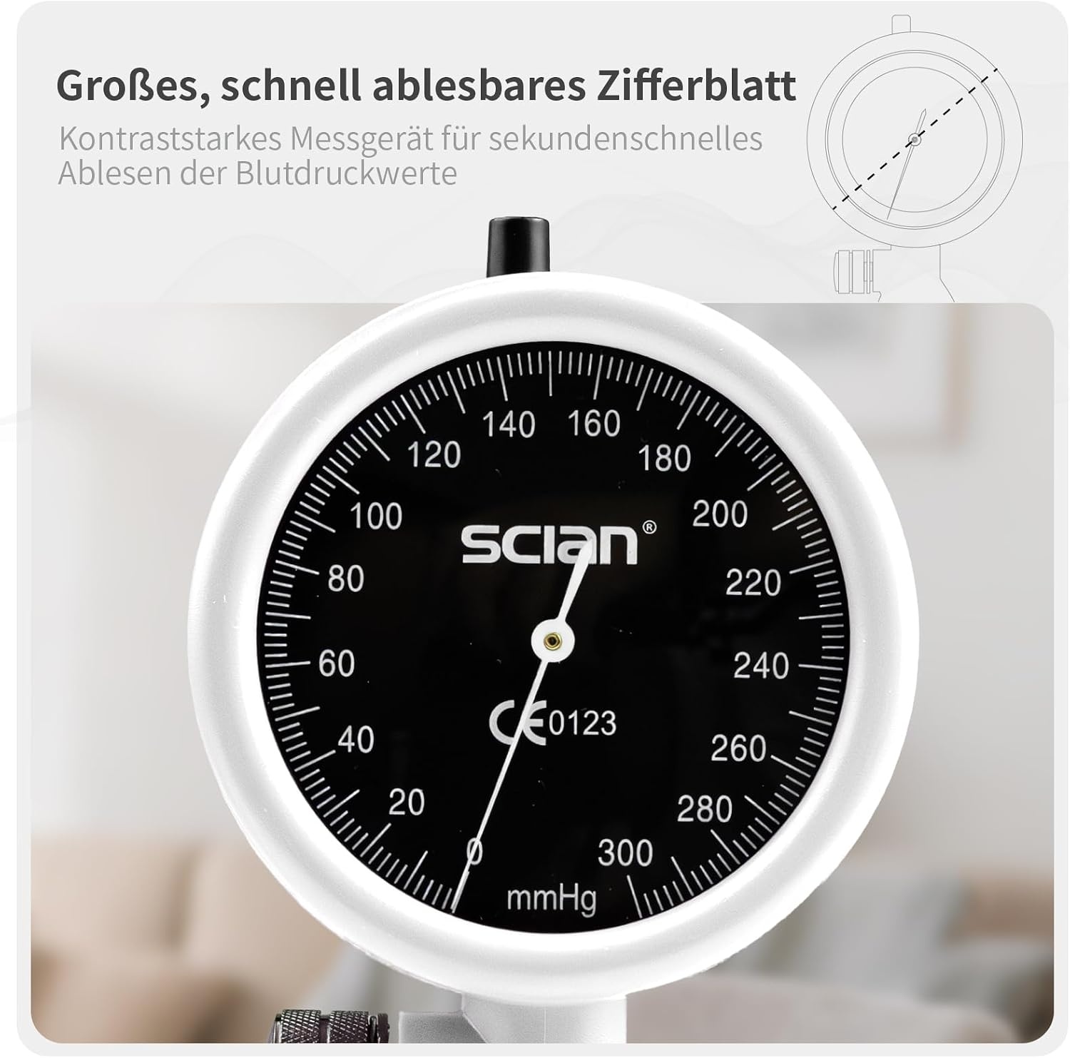 SCIAN Manuele Bloeddrukmeter Wit - Universeel Manchet (22-42 cm) - 32% Korting