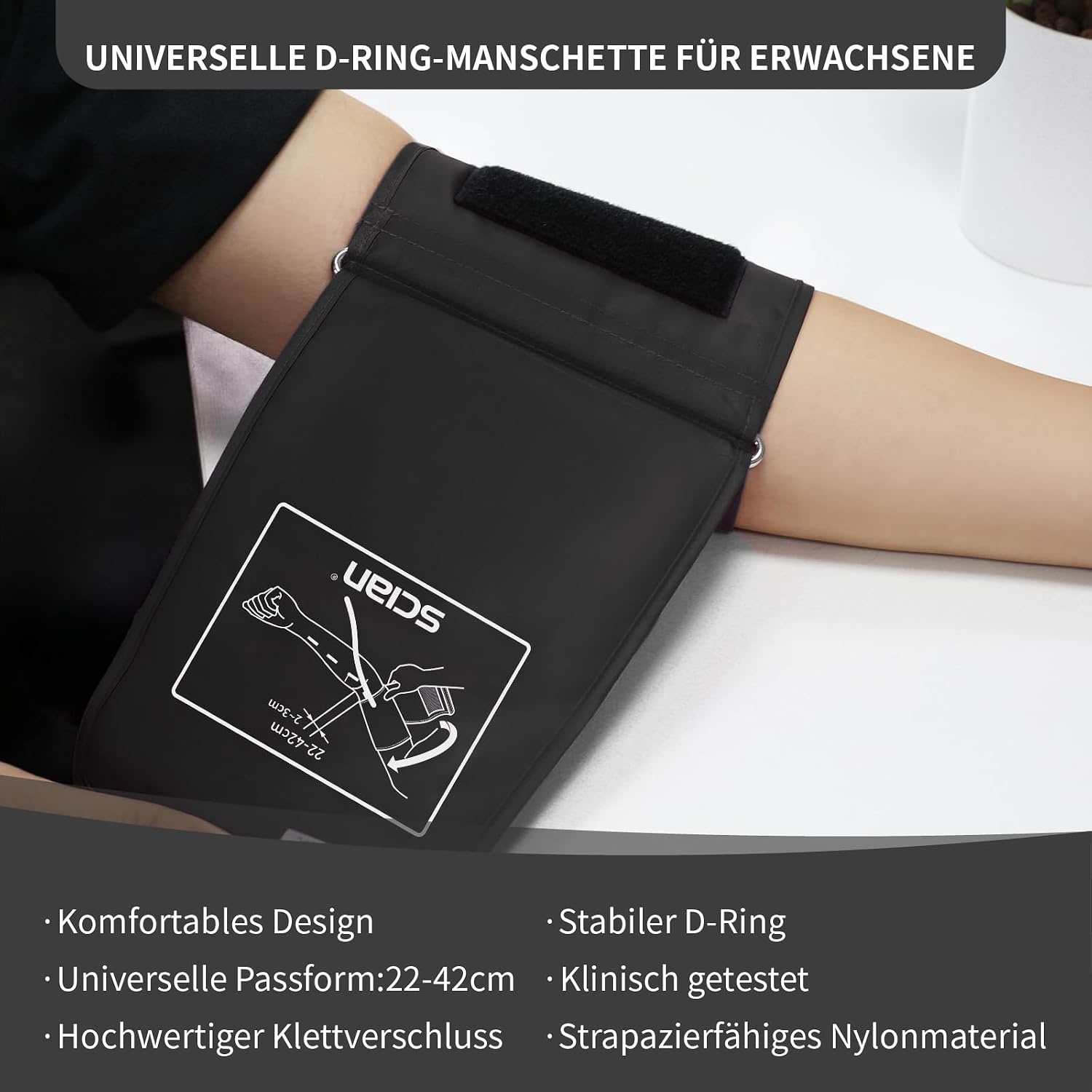 SCIAN Manuele Bloeddrukmeter Wit - Universeel Manchet (22-42 cm) - 32% Korting