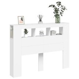 Hoofdeinde met LED - Bewerkt Hout Wit - 35% Korting