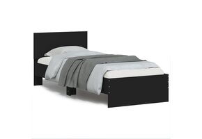vidaXL Bedframe met hoofdeinde, zwart, 90x200 cm - 54% Korting