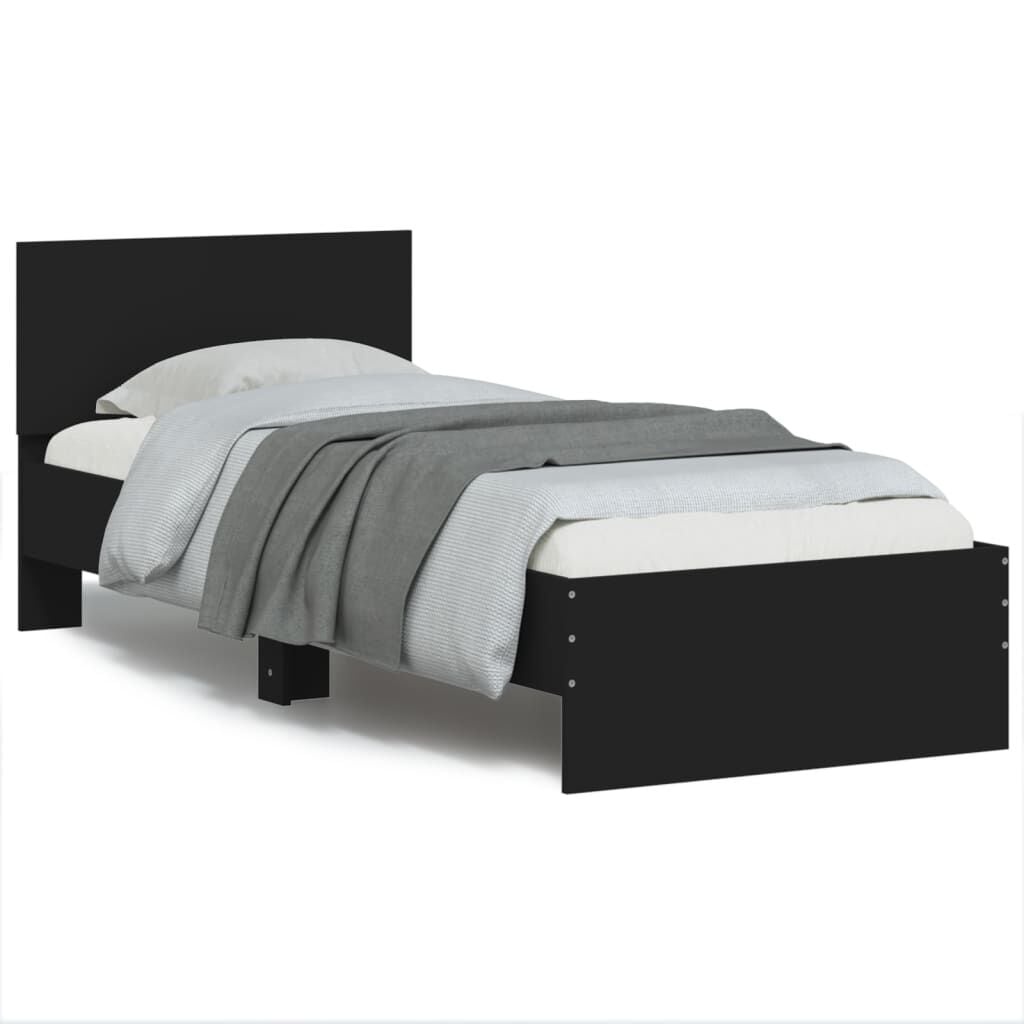 vidaXL Bedframe met hoofdeinde, zwart, 90x200 cm - 54% Korting