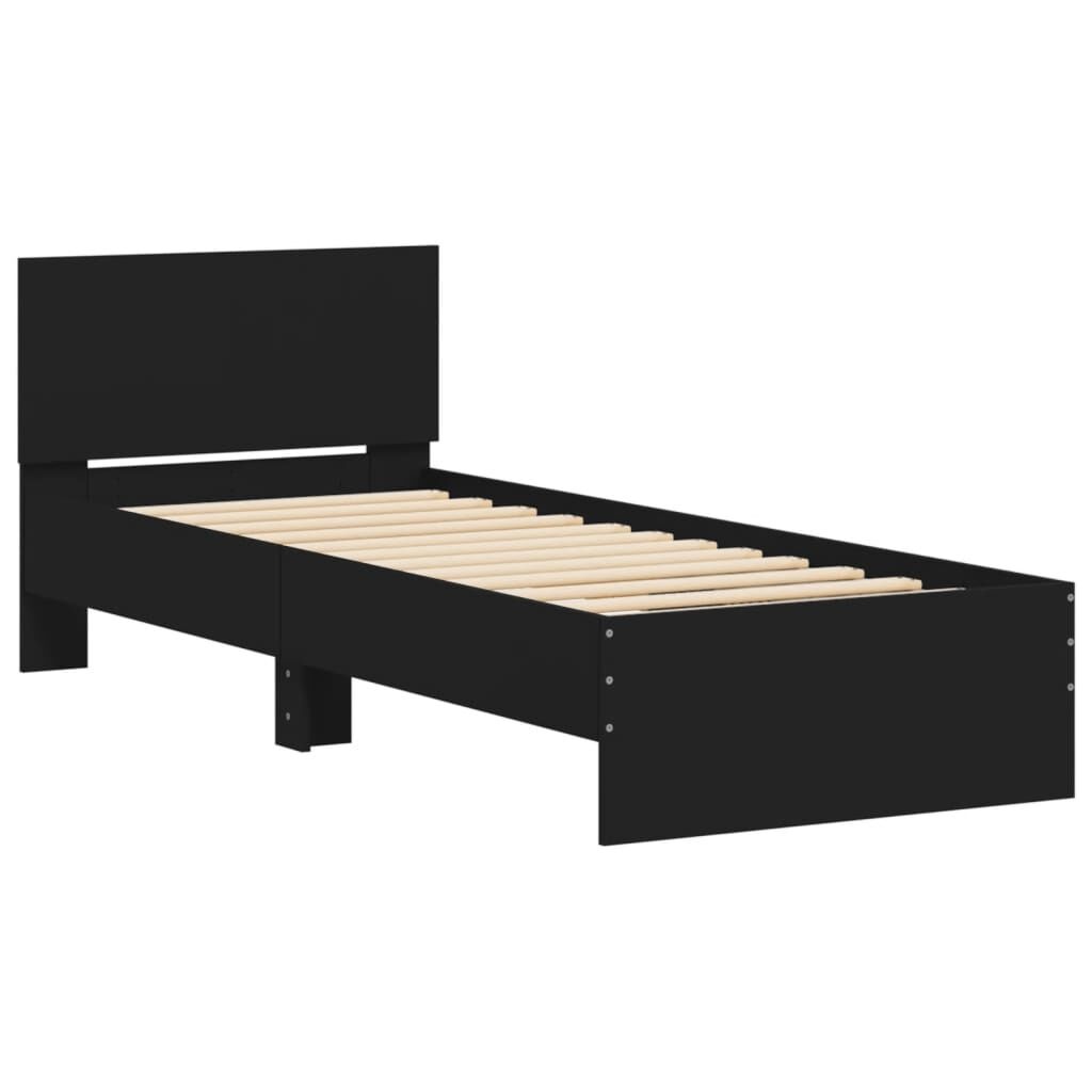 vidaXL Bedframe met hoofdeinde, zwart, 90x200 cm - 54% Korting