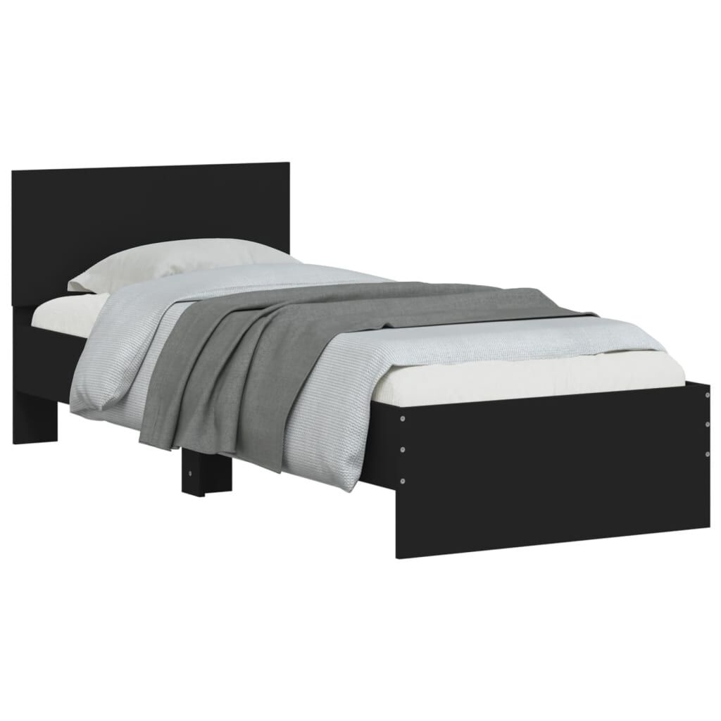 vidaXL Bedframe met hoofdeinde, zwart, 90x200 cm - 54% Korting