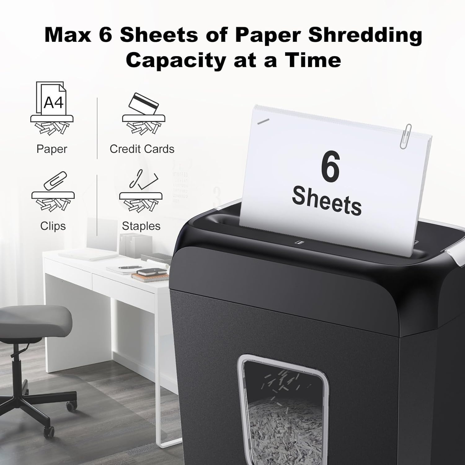 Papierversnipperaar Cross-Cut 6 vellen Zwart 13L - 33% Korting