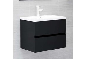 vidaXL Wastafelkast 60x38,5x45 cm Bewerkt Hout Zwart 53% Korting