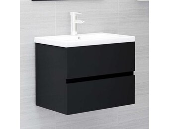 vidaXL Wastafelkast 60x38,5x45 cm Bewerkt Hout Zwart 53% Korting