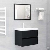 vidaXL Wastafelkast 60x38,5x45 cm Bewerkt Hout Zwart 53% Korting