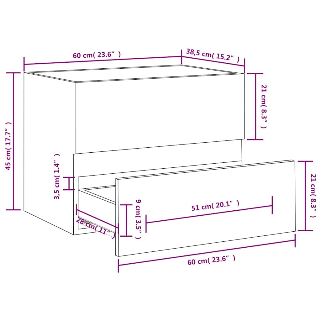 vidaXL Wastafelkast 60x38,5x45 cm Bewerkt Hout Zwart 53% Korting