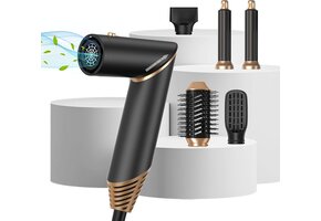 5-in-1 Heteluchtborstel met 40% Korting | 1000W | Zwart/Goud