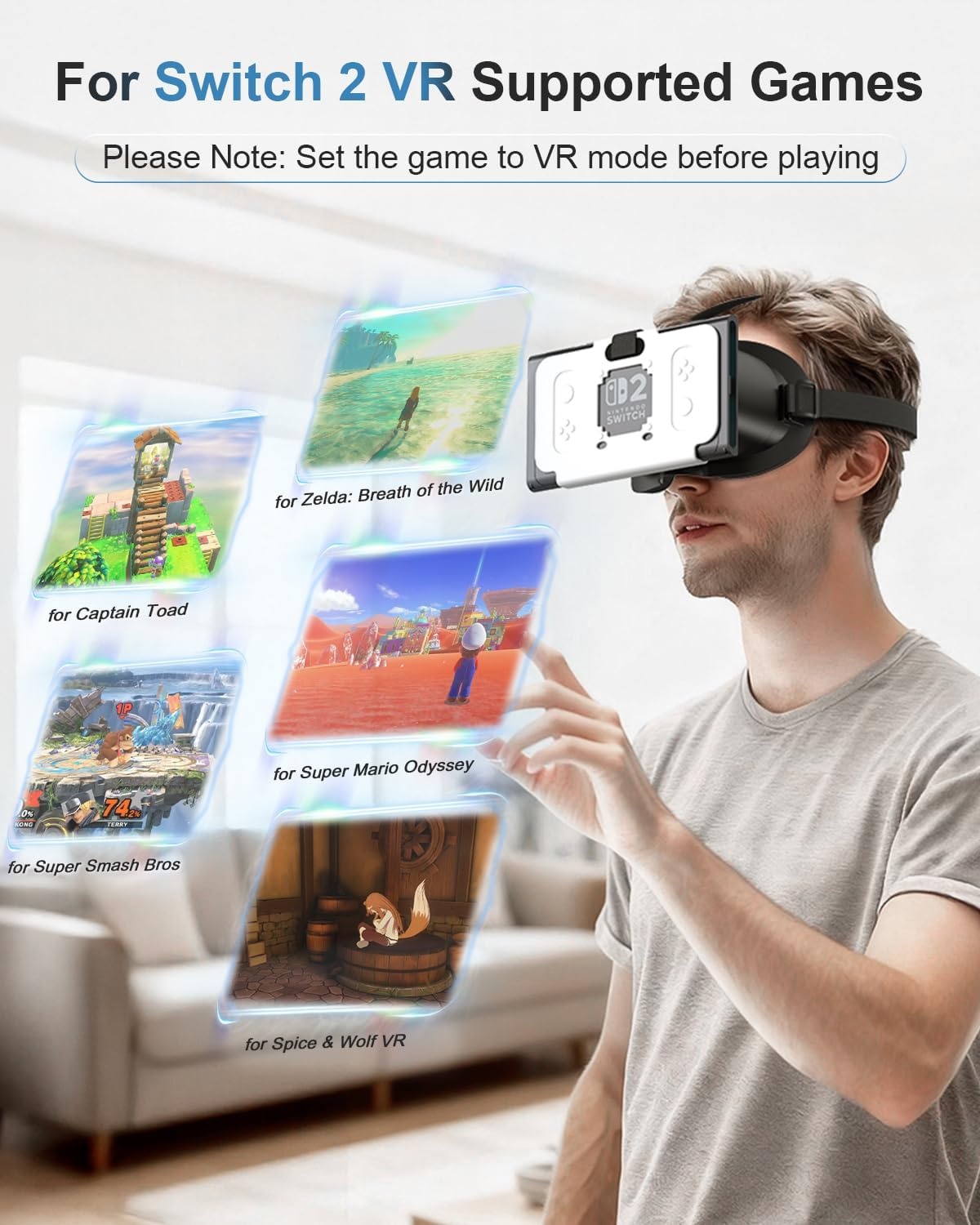 VR Headset voor Nintendo Switch 2 (2025) Zwart/Wit - 32% Korting