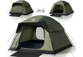 Campingtent 4-persoons Donkerolijf 275x215x150 cm Waterdicht Windstabiel