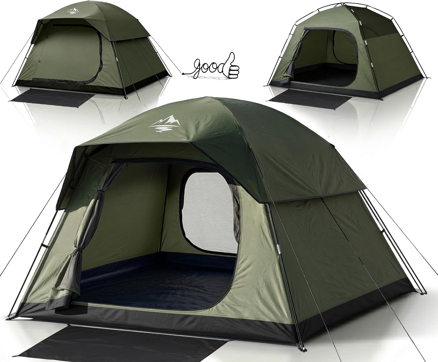 Campingtent 4-persoons Donkerolijf 275x215x150 cm Waterdicht Windstabiel