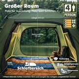 Campingtent 4-persoons Donkerolijf 275x215x150 cm Waterdicht Windstabiel