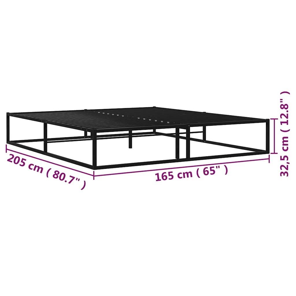 Zwart Metalen Bedframe 160x200 cm met Lattenbodem - 35% Korting