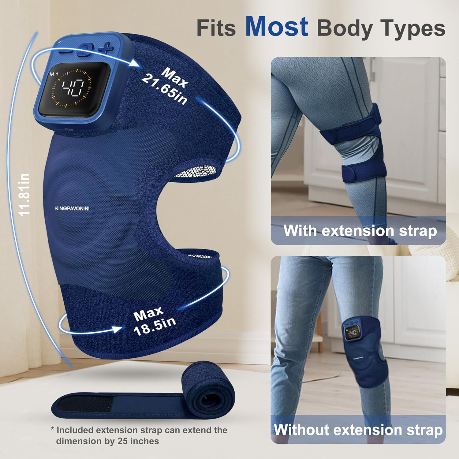Draadloze Knieverwarmer & Massager met Grafeen, 34% Korting