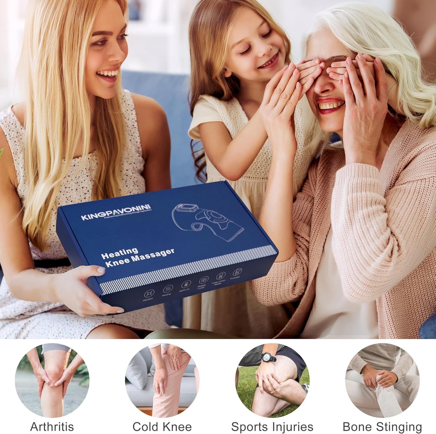 Draadloze Knieverwarmer & Massager met Grafeen, 34% Korting
