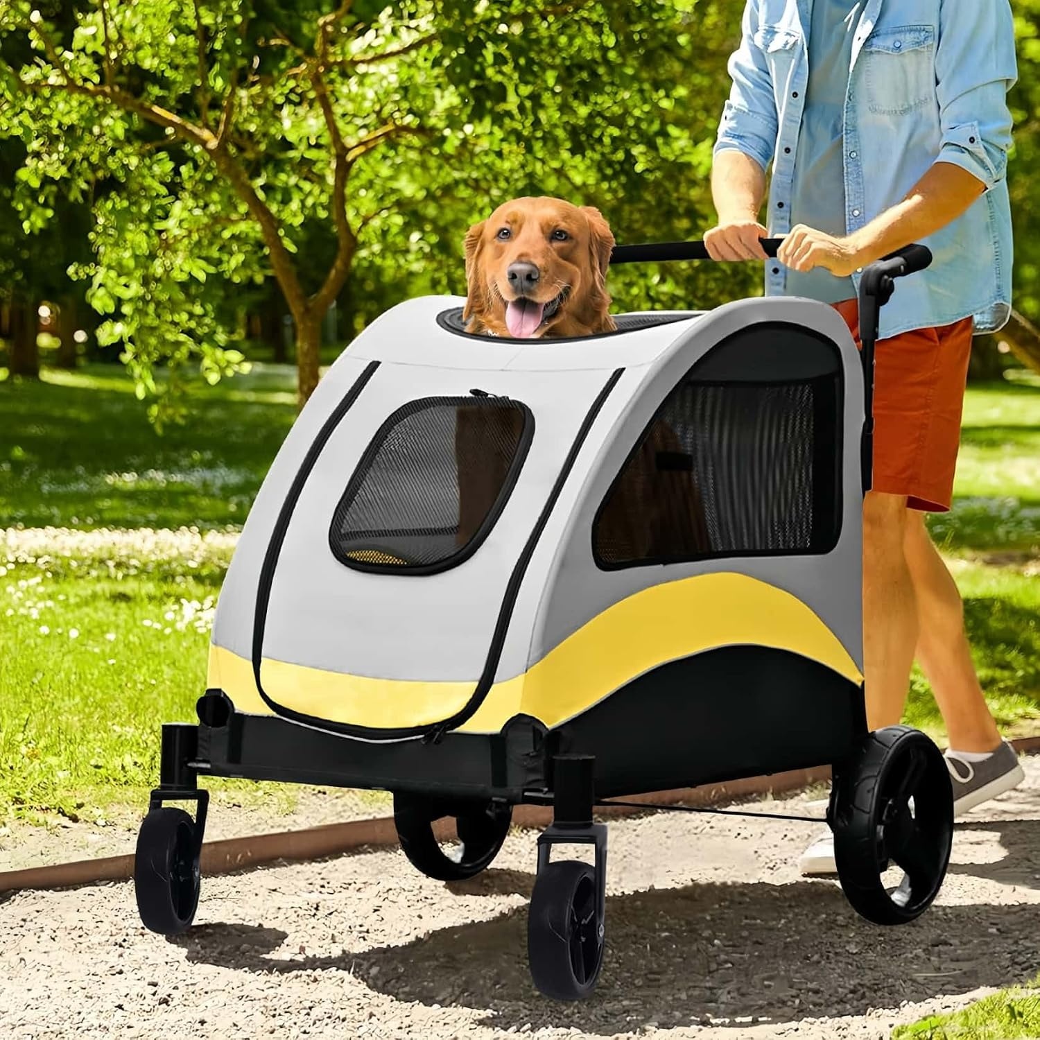 Hondenbuggy XXL Grijs - 65 kg - Senioren/Zieke Honden - 35% Korting