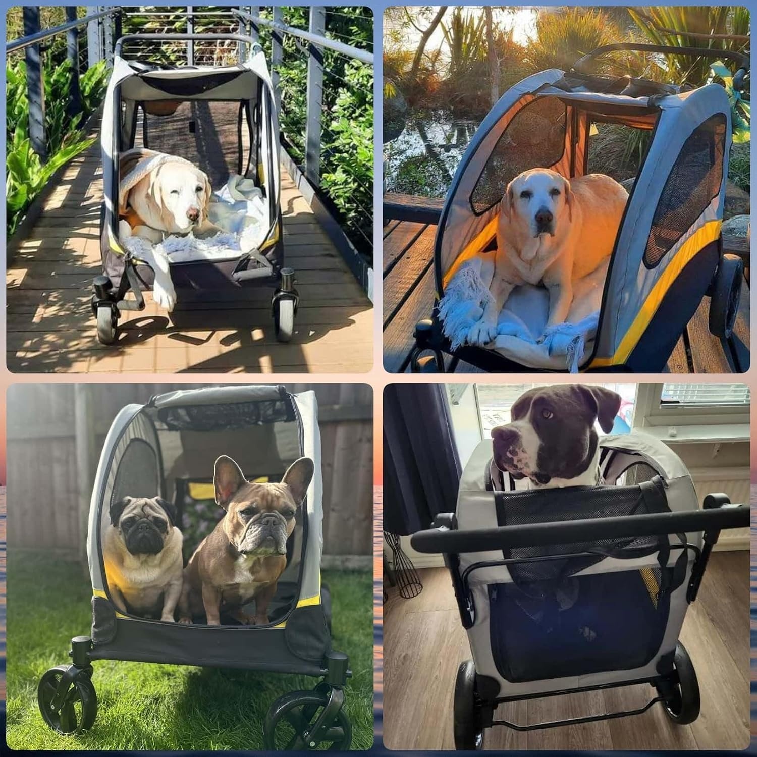 Hondenbuggy XXL Grijs - 65 kg - Senioren/Zieke Honden - 35% Korting