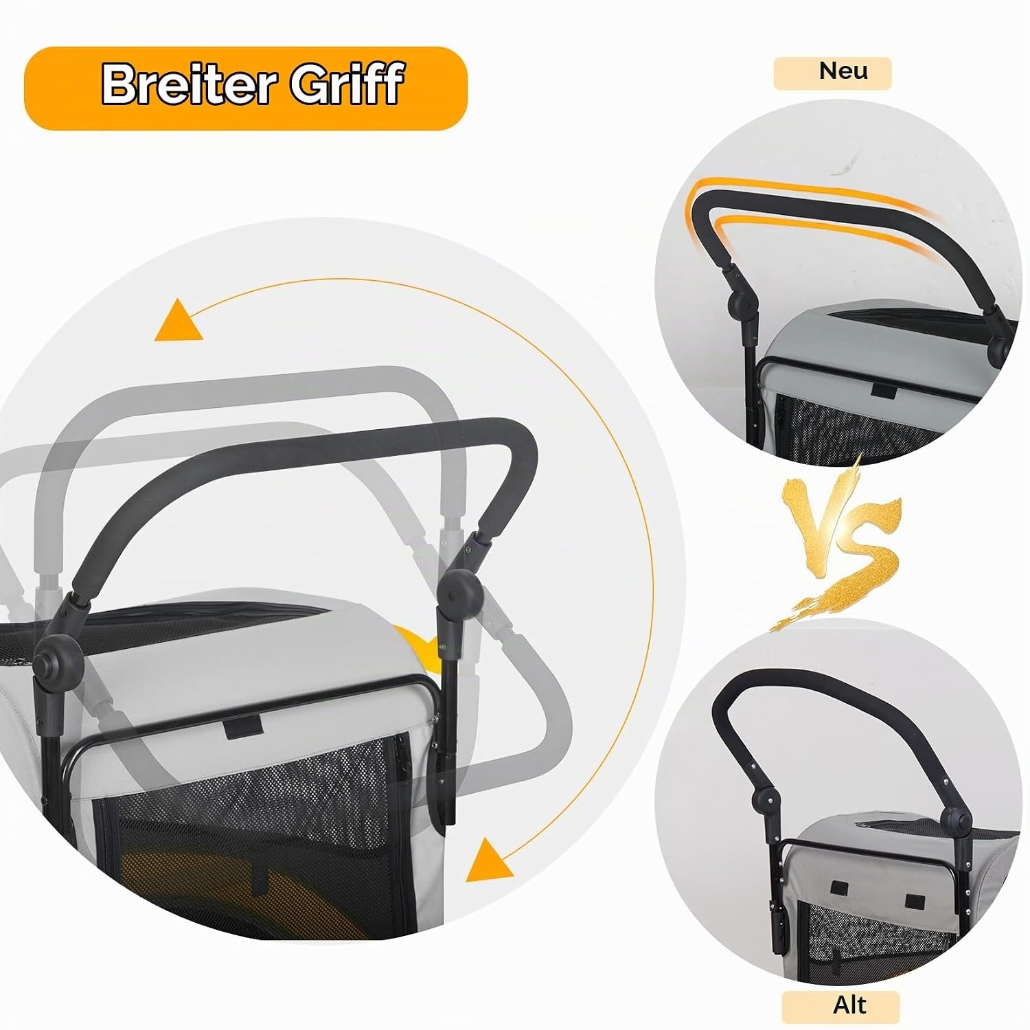 Hondenbuggy XXL Grijs - 65 kg - Senioren/Zieke Honden - 35% Korting