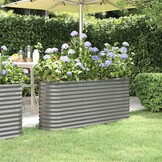 Plantenbak Gegalvaniseerd Staal Grijs 152x40x68 cm (34% Korting)