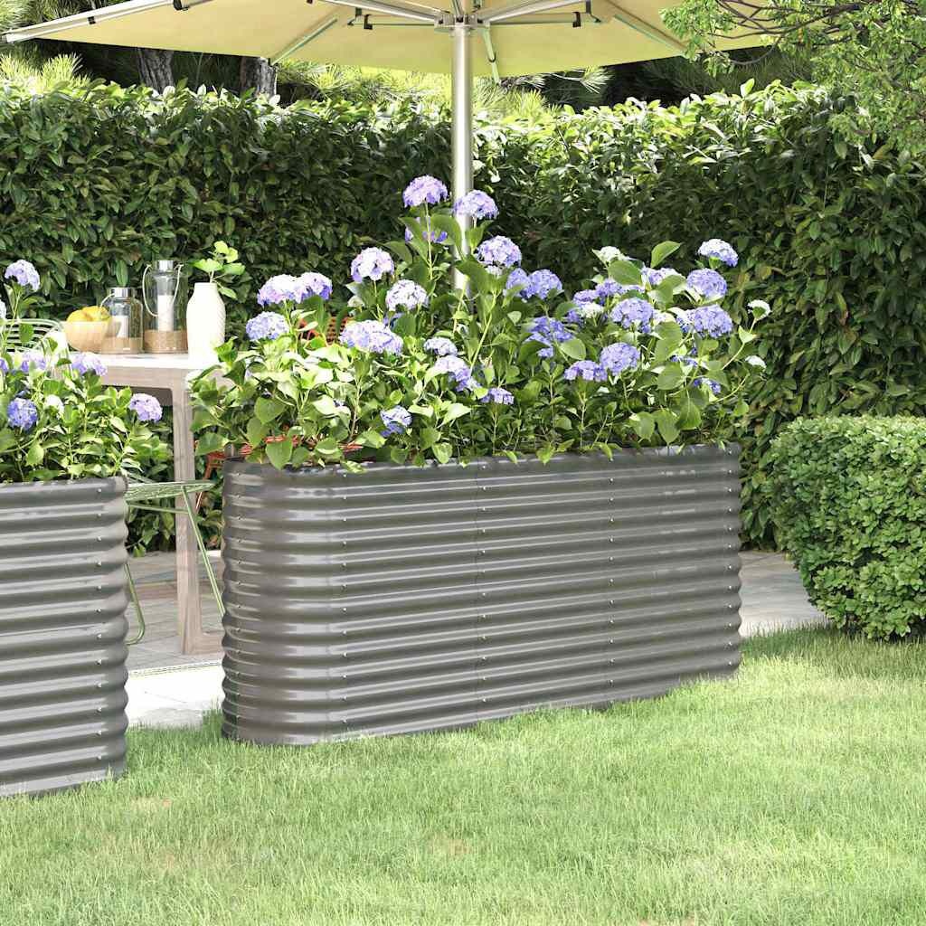 Plantenbak Gegalvaniseerd Staal Grijs 152x40x68 cm (34% Korting)