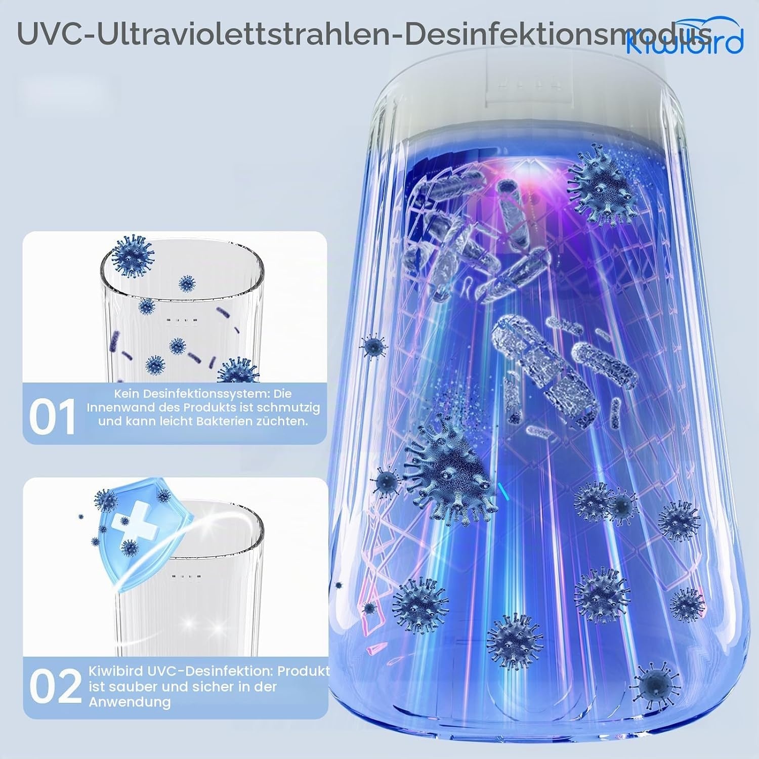 Draadloze Monddouche Grijs - 230ml Tank & UV-C Desinfectie - 29% Korting