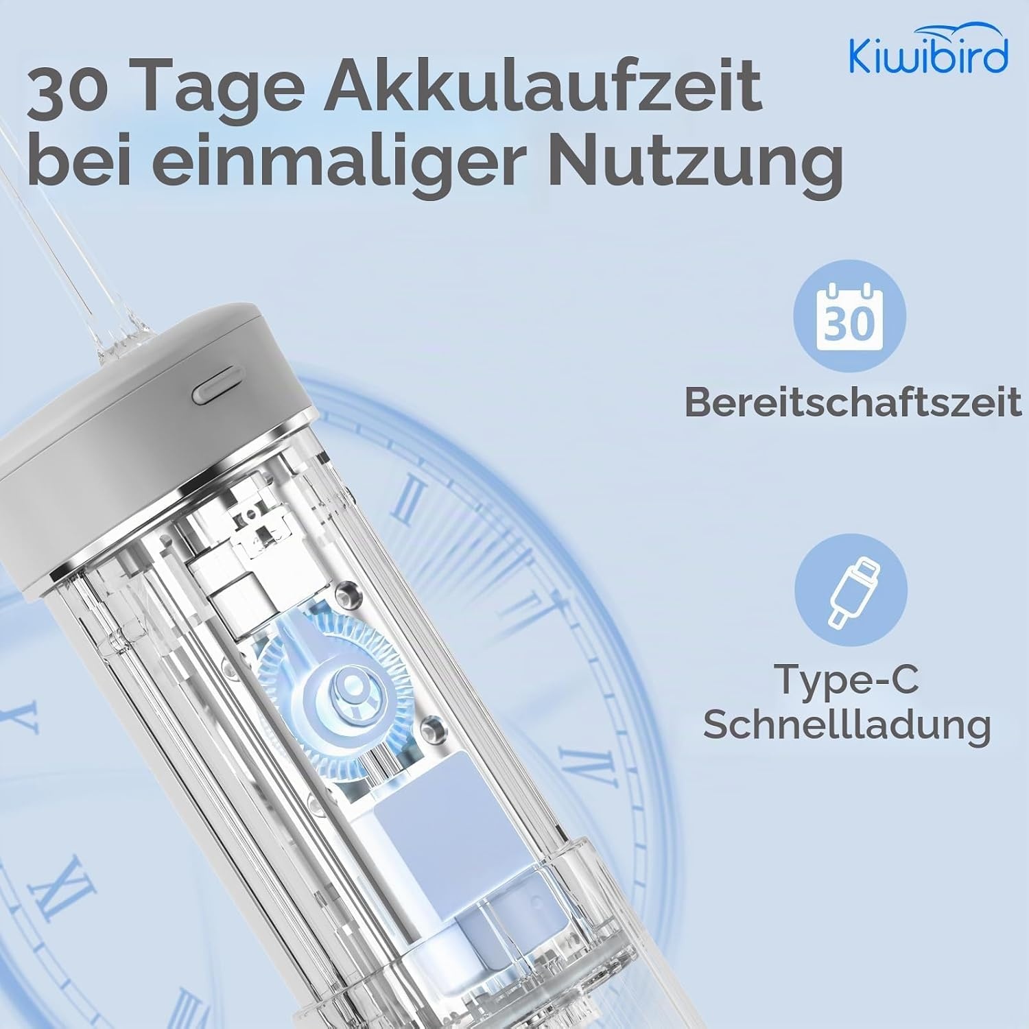 Draadloze Monddouche Grijs - 230ml Tank & UV-C Desinfectie - 29% Korting