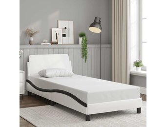 vidaXL Bedframe "Dover" Kunstleer Zwart/Wit 90x190 cm - 34% Korting