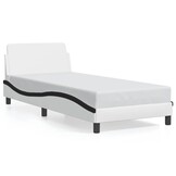 vidaXL Bedframe "Dover" Kunstleer Zwart/Wit 90x190 cm - 34% Korting