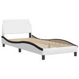 vidaXL Bedframe "Dover" Kunstleer Zwart/Wit 90x190 cm - 34% Korting