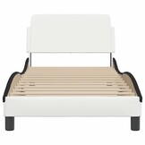 vidaXL Bedframe "Dover" Kunstleer Zwart/Wit 90x190 cm - 34% Korting