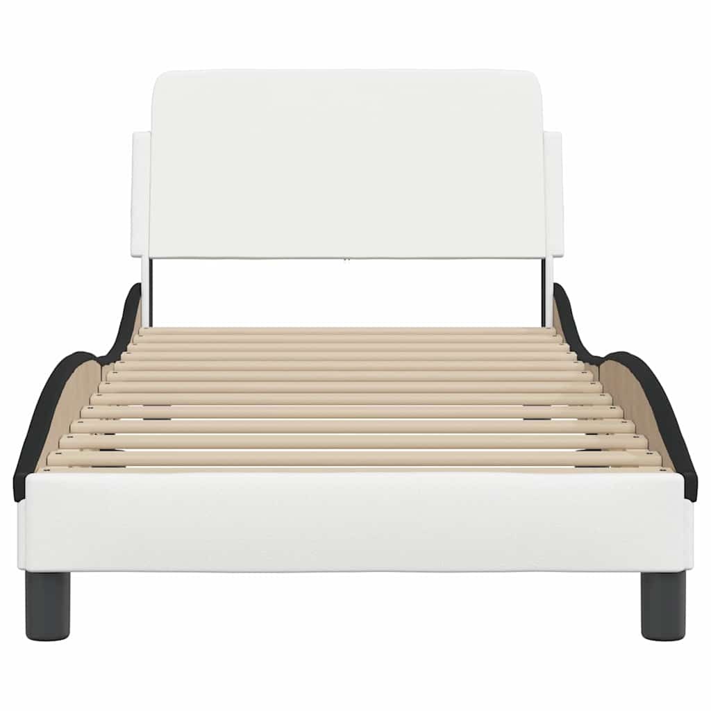 vidaXL Bedframe "Dover" Kunstleer Zwart/Wit 90x190 cm - 34% Korting