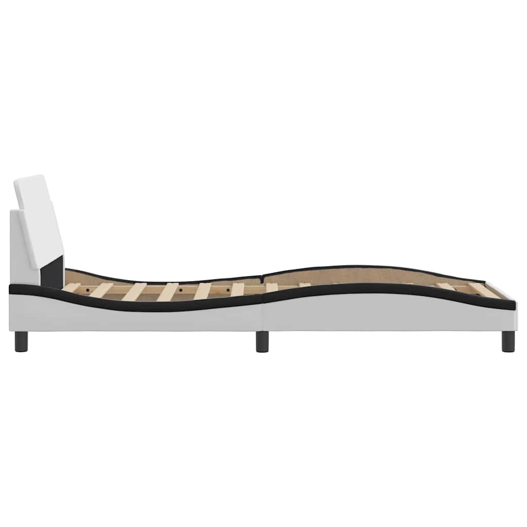 vidaXL Bedframe "Dover" Kunstleer Zwart/Wit 90x190 cm - 34% Korting