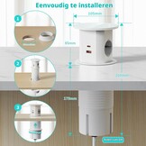 Inbouwstopcontact met 2 USB-C, 2 USB-A & Draadloze Lader - Wit (34% korting)