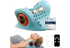 EMS Nek- en Schoudermassagekussen met Warmtefunctie | Blauw | 33% Korting