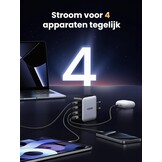 UGREEN Nexode 100W USB C-oplader GaN USB C-voeding 4-poorts PD Charger met PPS Compatibel met MacBook Pro, iPhone 16 Pro Max/15/14, iPad Pro, S24 Ultra, S23, S22, Steam Deck etc.