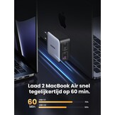 UGREEN Nexode 100W USB C-oplader GaN USB C-voeding 4-poorts PD Charger met PPS Compatibel met MacBook Pro, iPhone 16 Pro Max/15/14, iPad Pro, S24 Ultra, S23, S22, Steam Deck etc.