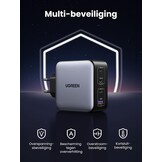 UGREEN Nexode 100W USB C-oplader GaN USB C-voeding 4-poorts PD Charger met PPS Compatibel met MacBook Pro, iPhone 16 Pro Max/15/14, iPad Pro, S24 Ultra, S23, S22, Steam Deck etc.