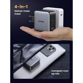UGREEN Nexode 100W USB C-oplader GaN USB C-voeding 4-poorts PD Charger met PPS Compatibel met MacBook Pro, iPhone 16 Pro Max/15/14, iPad Pro, S24 Ultra, S23, S22, Steam Deck etc.
