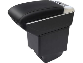 Voor Captur Kaptur 2014-2018 Armsteun Box Consoles Opslag met Bekerhouder (a, Dubbele laag met USB-all zwart) …