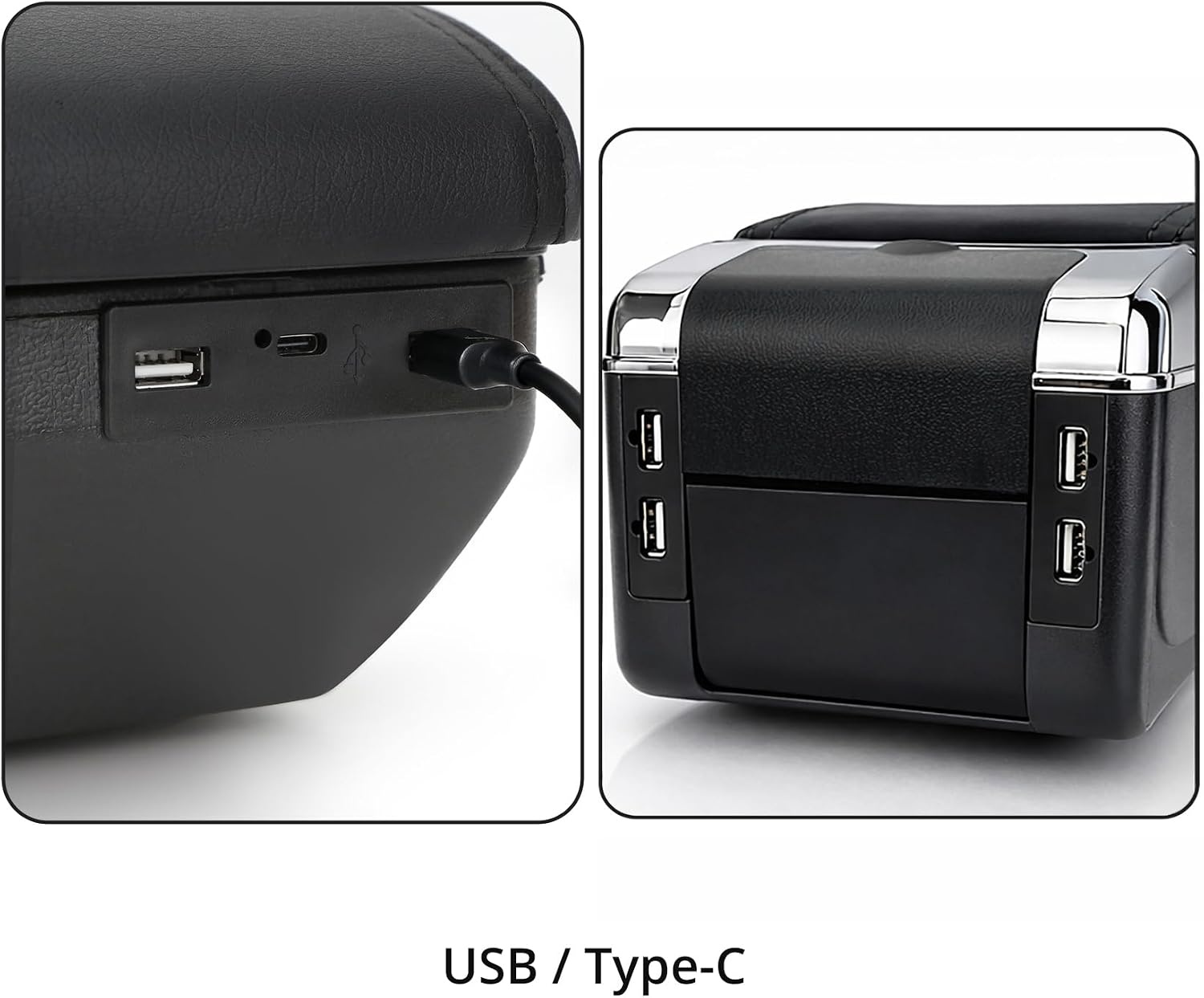Voor Captur Kaptur 2014-2018 Armsteun Box Consoles Opslag met Bekerhouder (a, Dubbele laag met USB-all zwart) …