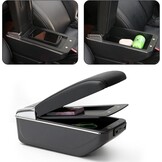 Voor Captur Kaptur 2014-2018 Armsteun Box Consoles Opslag met Bekerhouder (a, Dubbele laag met USB-all zwart) …