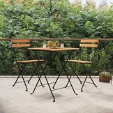vidaXL Bistrostoelen 2 st inklapbaar massief teakhout en staal