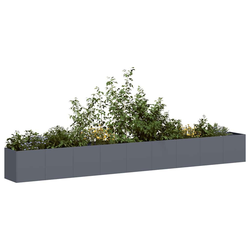 vidaXL Plantenbak 360x40x40 cm koudgewalst staal antracietkleurig