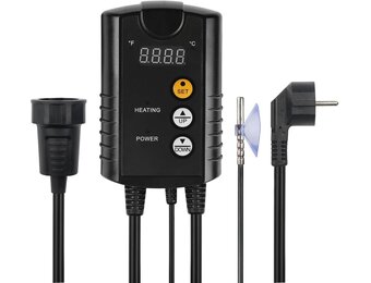 HBN Digitale temperatuurregelaar met sensor, verwarming temperatuurregeling voor verwarmingsmat, zaadkieming, reptielen en broedteelt incubatie broeikas, 230 V thermostaat