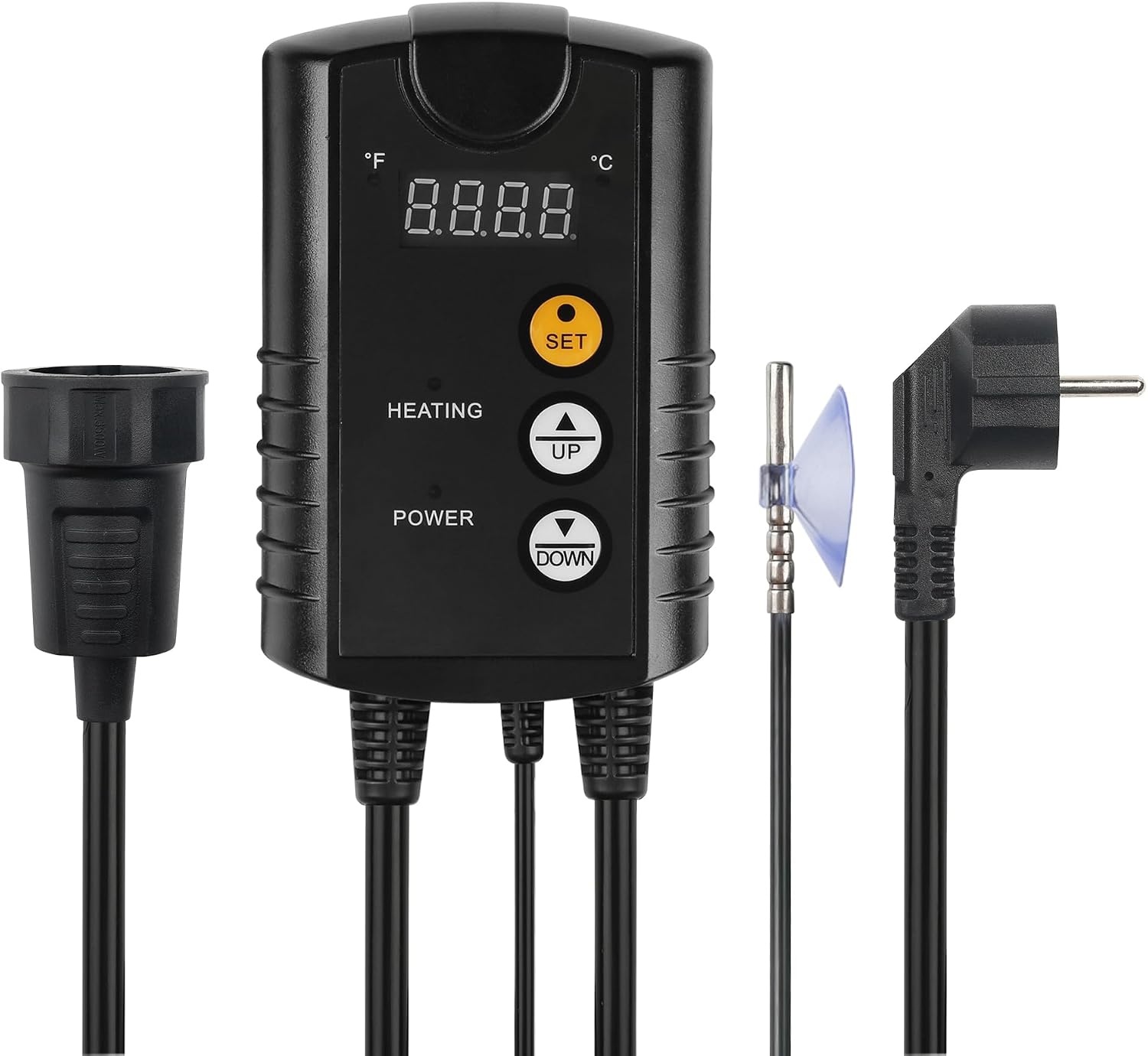 HBN Digitale temperatuurregelaar met sensor, verwarming temperatuurregeling voor verwarmingsmat, zaadkieming, reptielen en broedteelt incubatie broeikas, 230 V thermostaat
