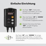 HBN Digitale temperatuurregelaar met sensor, verwarming temperatuurregeling voor verwarmingsmat, zaadkieming, reptielen en broedteelt incubatie broeikas, 230 V thermostaat