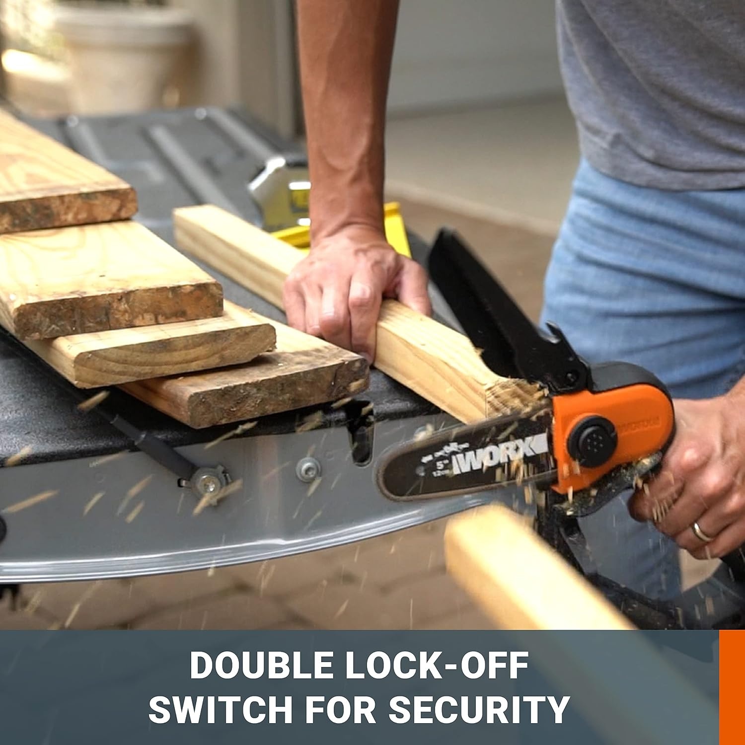 WORX WG324E.9 Accu-eenhands-takkenzaag, 20 V, 12 cm zwaardlengte, licht en comfortabel, PowerShare compatibel, zonder accu en oplader