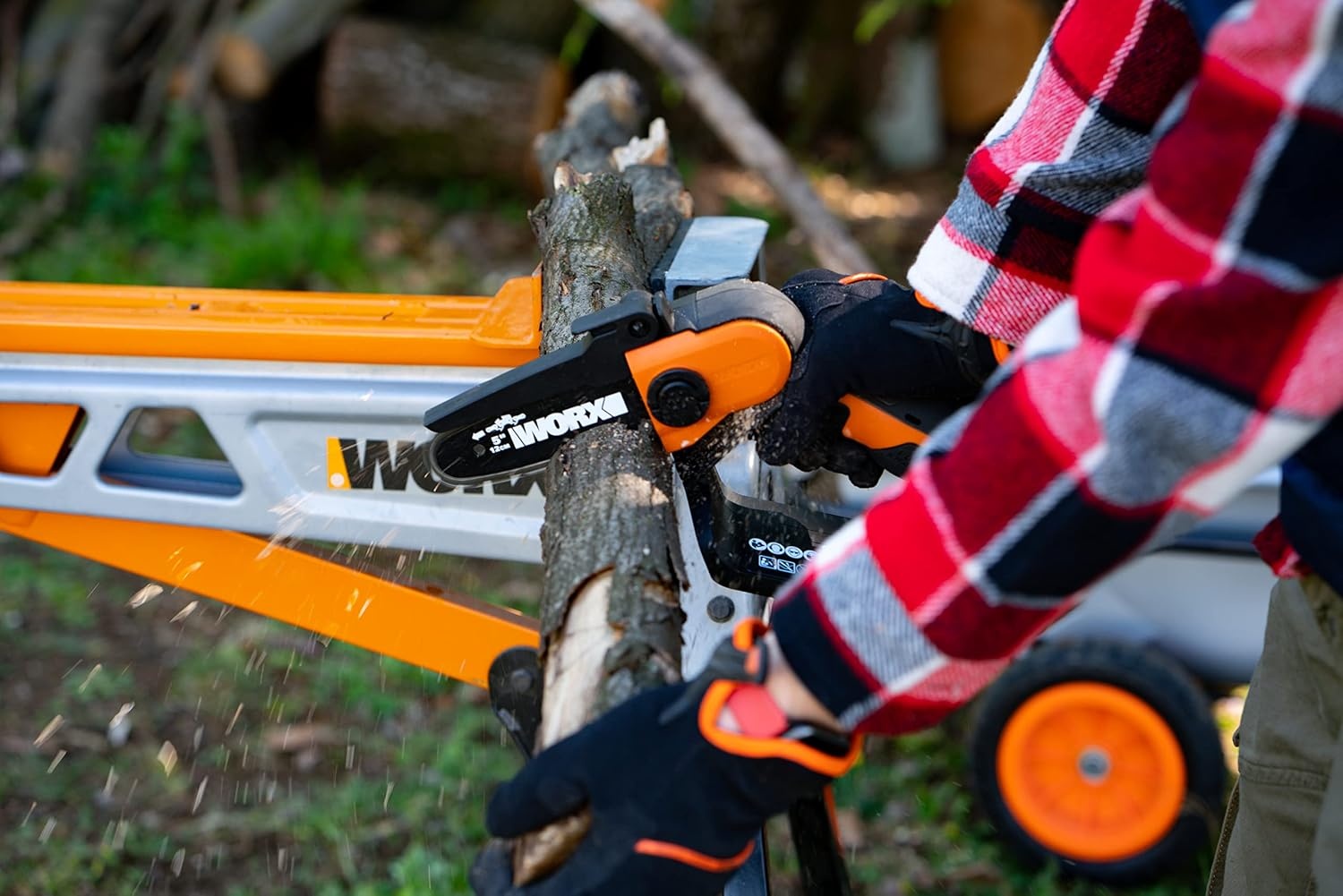 WORX WG324E.9 Accu-eenhands-takkenzaag, 20 V, 12 cm zwaardlengte, licht en comfortabel, PowerShare compatibel, zonder accu en oplader